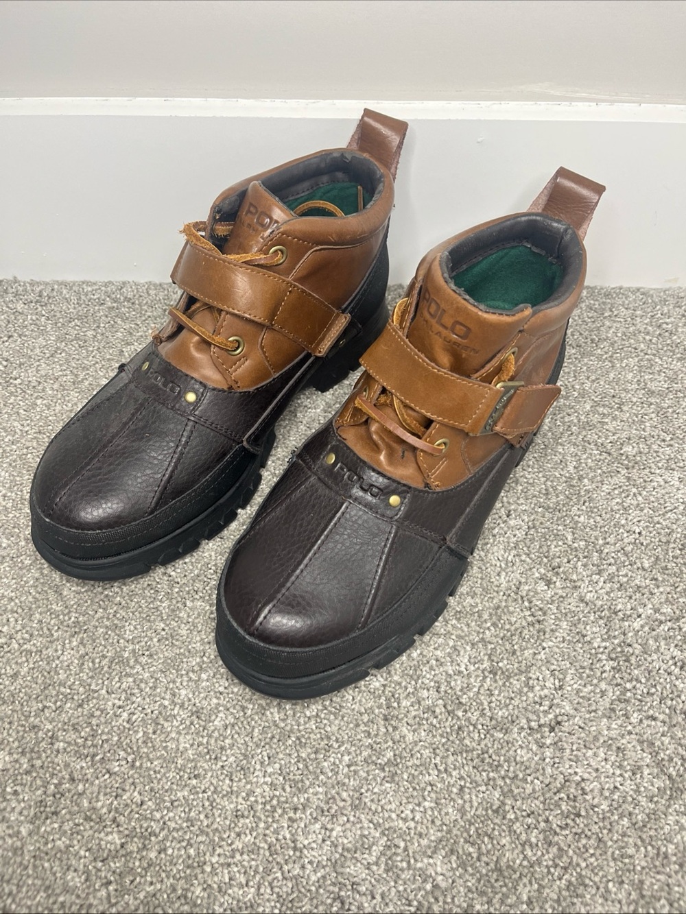 Polo Ralph Lauren Dover III Duck Boots Brown Black Men’s Size 10